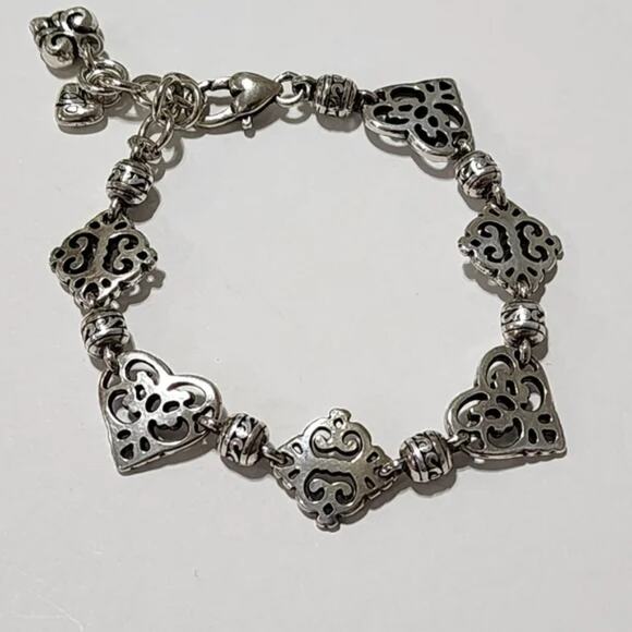 BRIGHTON retired Geneva heart silver plated pink‎ bracelet - Picture 4 of 5